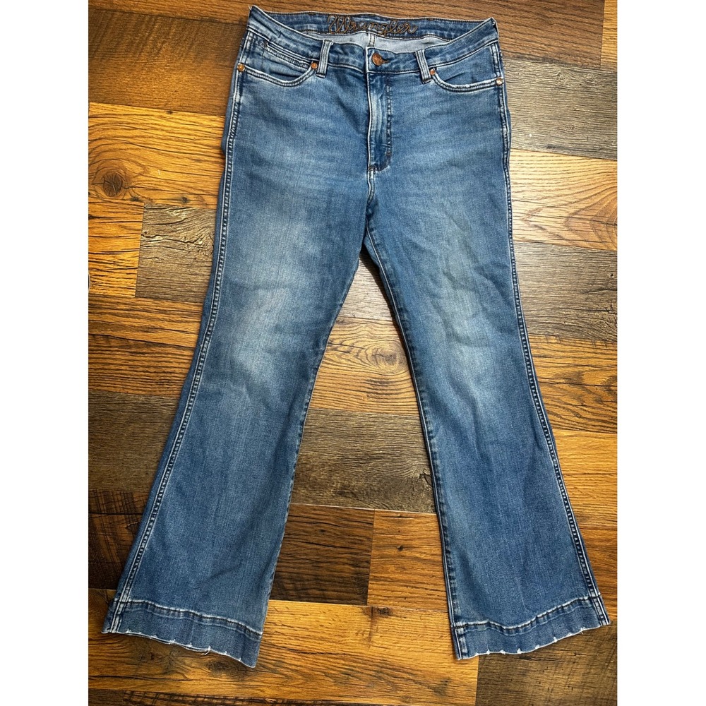 Wrangler Trouser Boot Jeans Womens 32x32 Medium Wash Blue Stretch Bootcut Denim